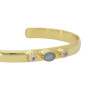 Pulsera Rigida Karvik Labradorita Y Piedra De La Luna Plata 925 Y Baño De Oro 0
