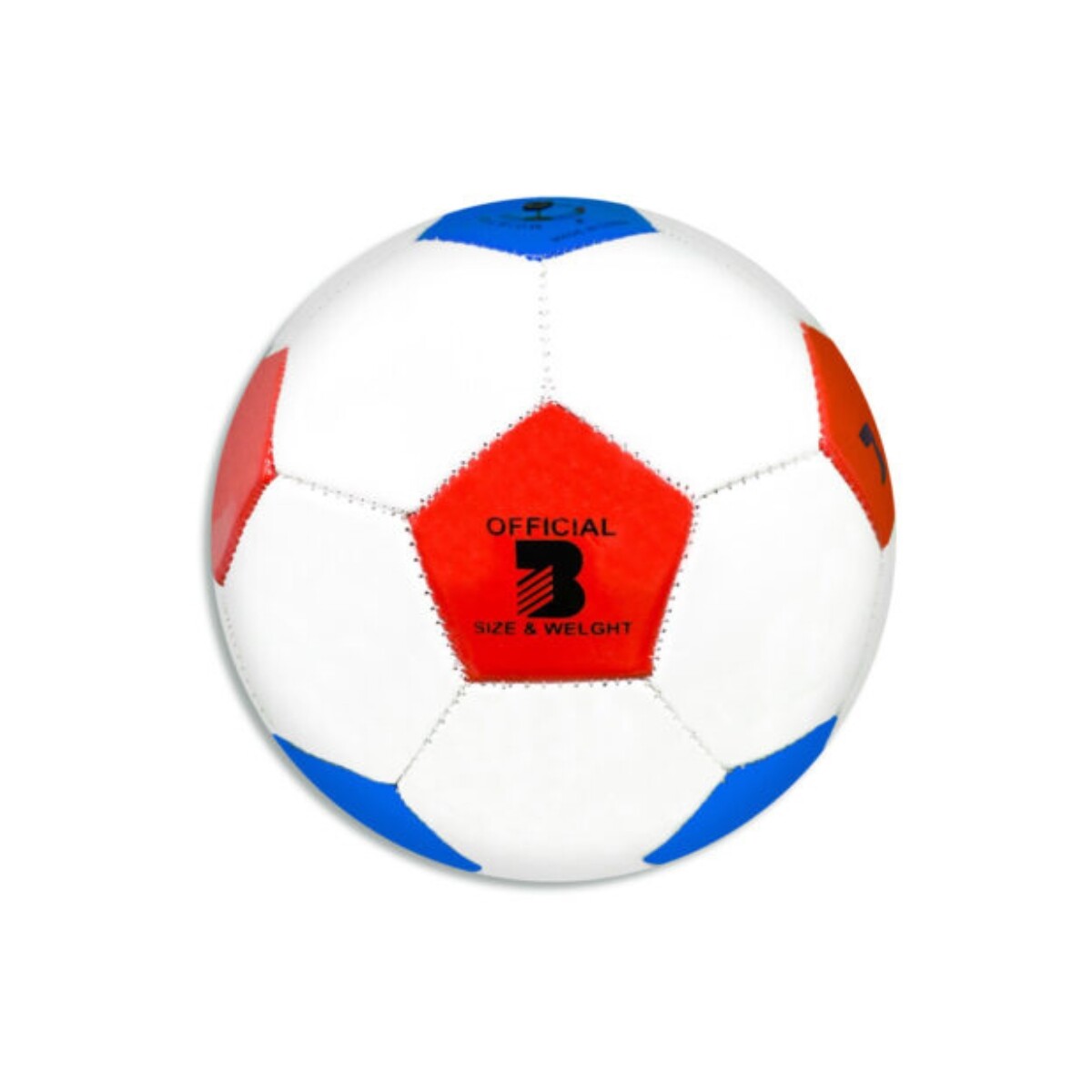 Pelota de Fútbol Oficial Eco Cuero N3 - BLANCO-AZUL-ROJO 