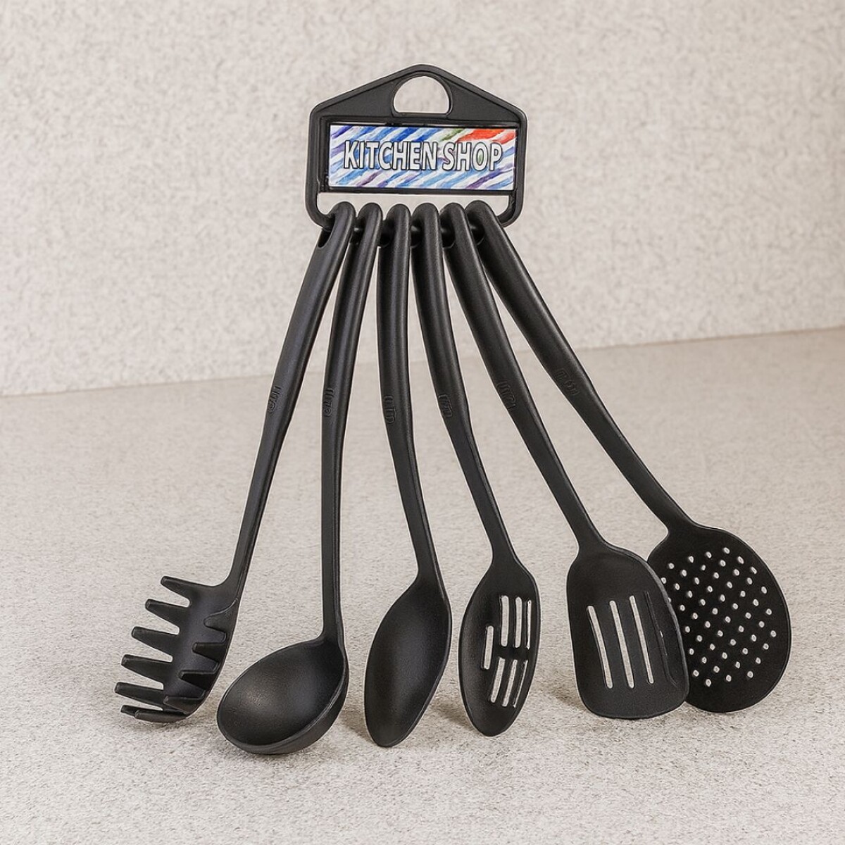 JUEGO DE MENAGE PARA TEFLON 6 PIEZAS - NEGRO 