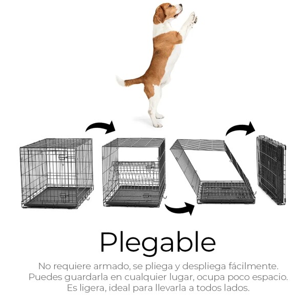 Canil Jaula Corral Perro Mascota Lili 90 cm Grande De Metal Variante Color Celeste