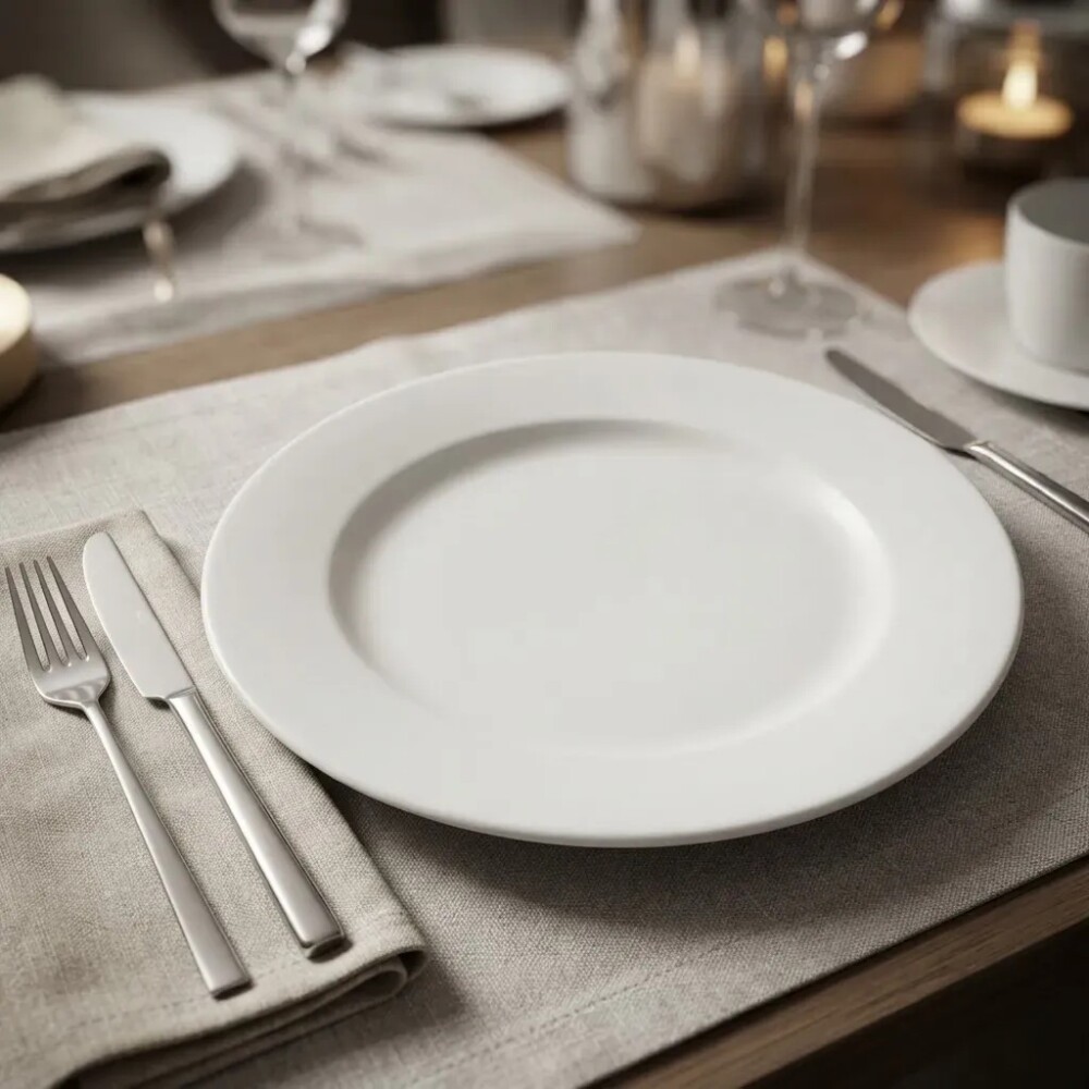 Plato llano blanco 17 cms. S-102 Plato llano blanco 17 cms. S-102