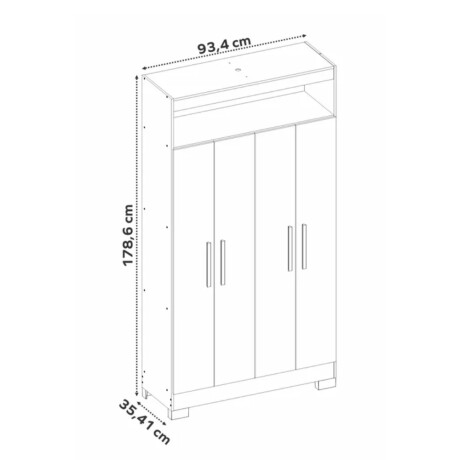ROPERO 4 PUERTAS GUARDARROPA ARMARIO PLACARD CLOSET OFF WHITE
