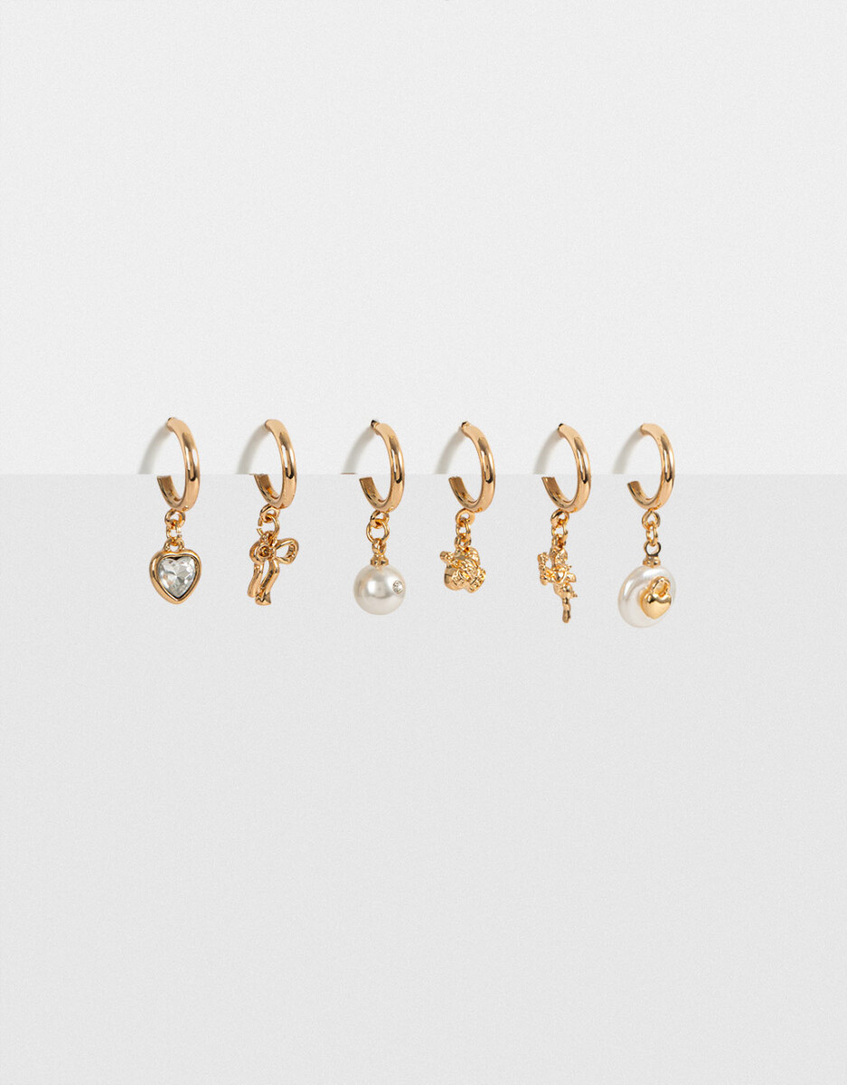 Set Aros Argolla Multi Dije 