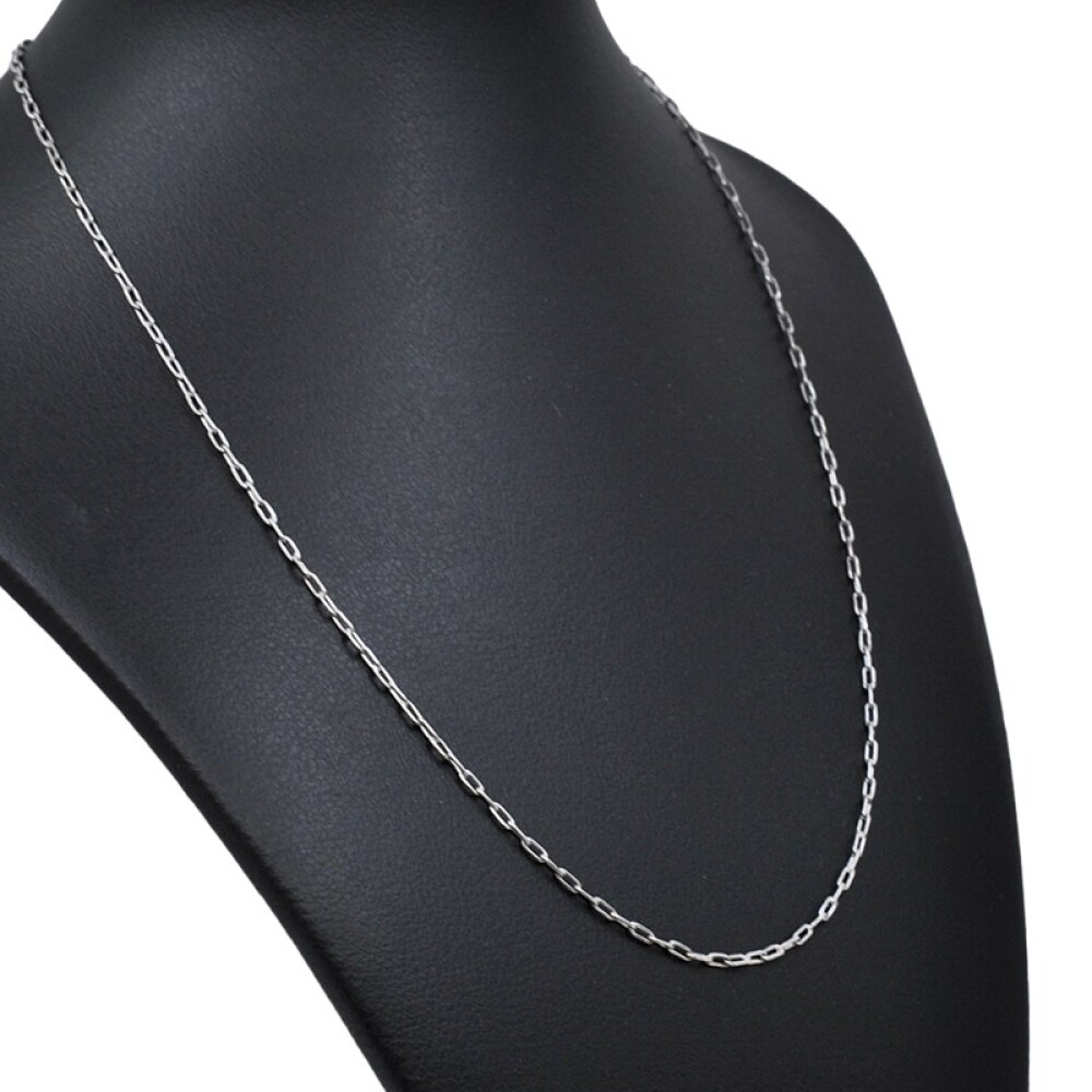 Cadena Forcet En Platino Con Cierre En Oro 18K Blanco. Largo 40 Cm Cadena Forcet En Platino Con Cierre En Oro 18K Blanco. Largo 40 Cm