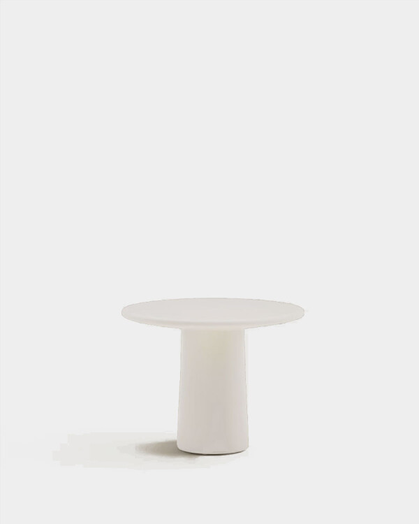 Mesa de centro Albanella de cemento con acabado blanco brillante Ø65 cm