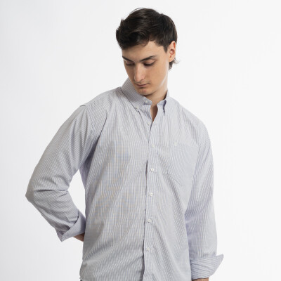 Camisa Clásica Cuadrito filete rosa