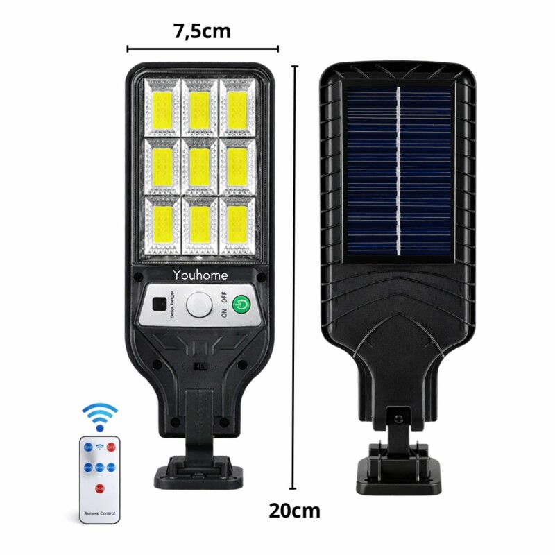 Lámpara Foco Solar Led Exterior Con Sensor Y Control Remoto Lámpara Foco Solar Led Exterior Con Sensor Y Control Remoto