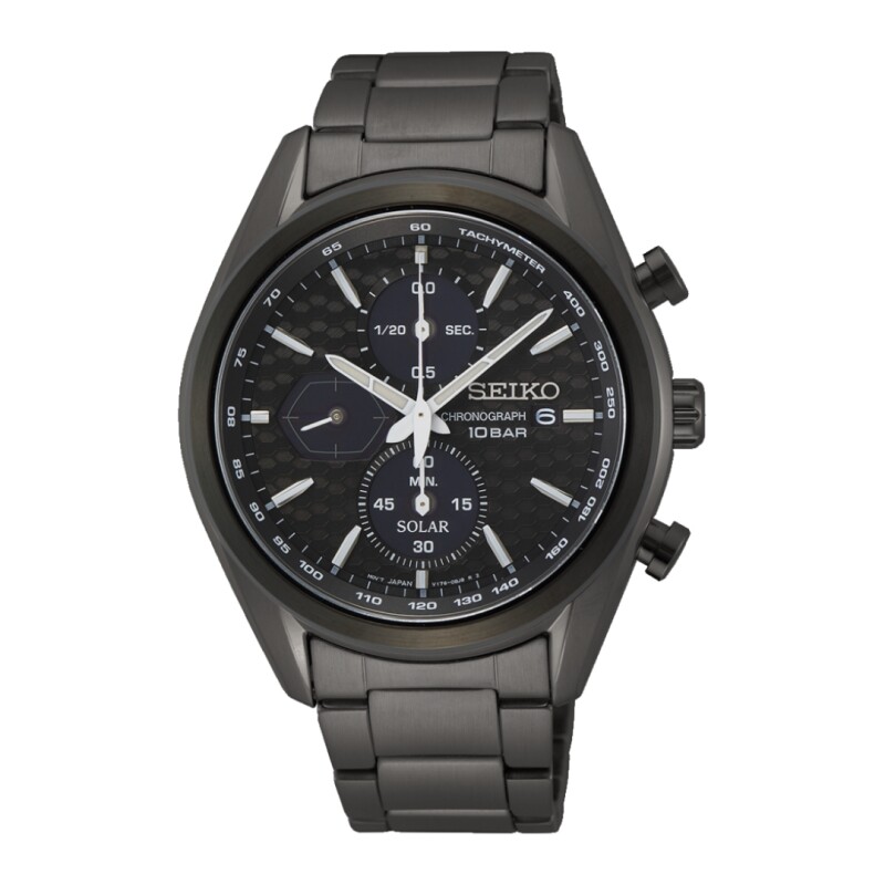 Reloj Seiko Solar Chronograph SSC773P1 para Hombre con Correa de Acero Negro