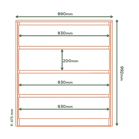 Comoda Cajonera Carla para Dormitorio 4 Cajones con Rieles Telescópicos - Castaño Comoda Cajonera Carla para Dormitorio 4 Cajones con Rieles Telescópicos - Castaño
