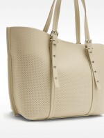 Bolso Shopper Perforado Con Bolso Extraíble crudo