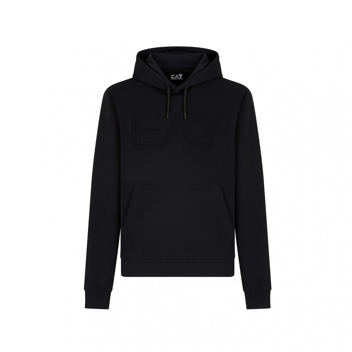 LOGO SERIES ORGANIC COTTON HOODED - EA7 EMPORIO ARMANI - Black 