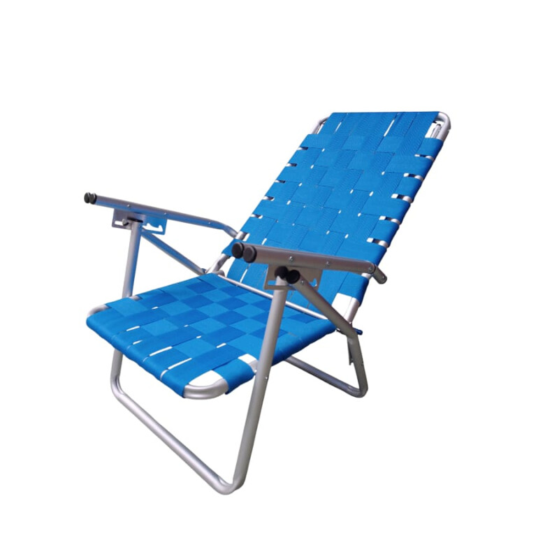 Reposera Baja Aluminio Reforzado 5 Posiciones Azul