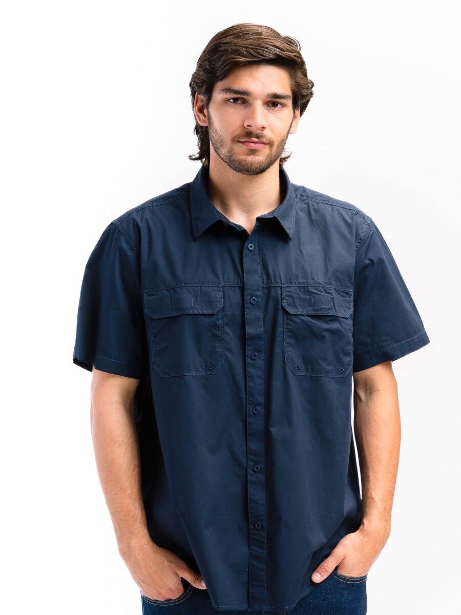 Camisa Fishing Manga Corta - Marino 