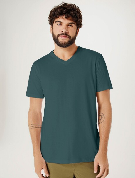 CAMISETA BÁSICA UNISSEX VERDE OSCURO