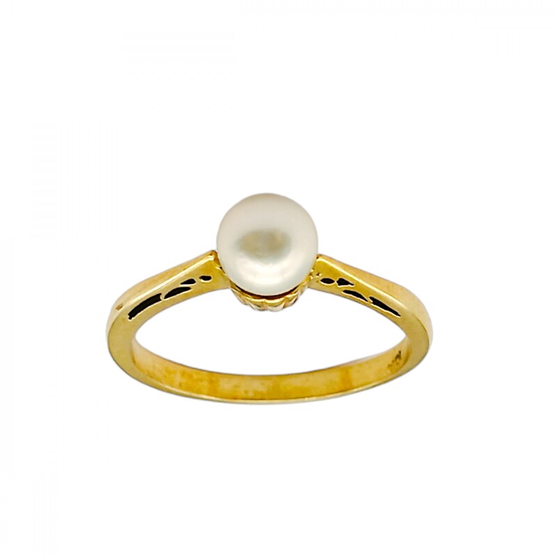 Anillo Solitario-Oro bajo-Perla española-AN8172 conperla
