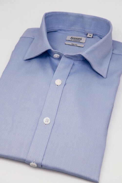 Camisa Annoni Royal Oxford Short Collar Celeste