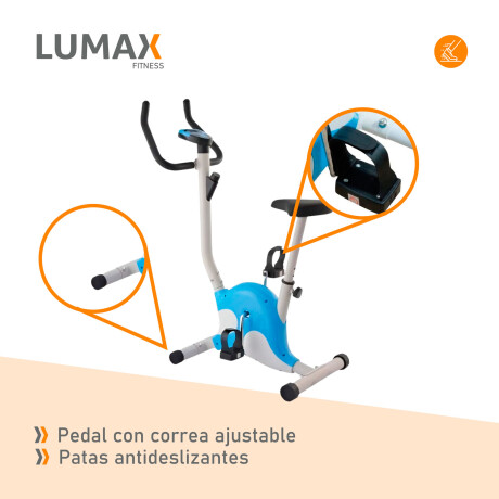 Bicicleta Fija Ergometrica Lumax Fitness Monitor Altura Ajustable Blanco