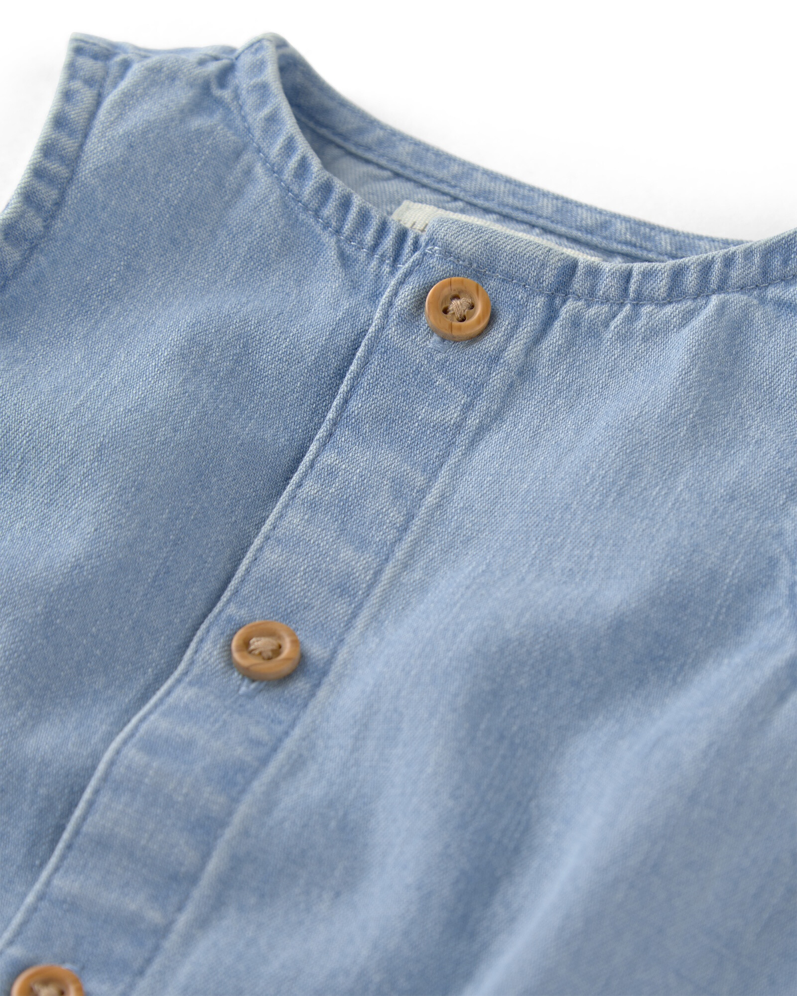Monito corto de chambray de algodón orgánico Sin color
