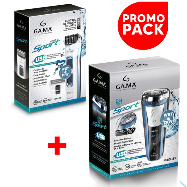 Combo Afeitadora Gama Sport Gsh987 + Clipper Gt557 Sport COMBO AFEITADORA GSH987 + CLIPPER GT557