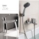 JUEGO DE GRIFERIA MONOCOMANDO CROMO BRILLO BAÑO LINEA ZOE CROMO