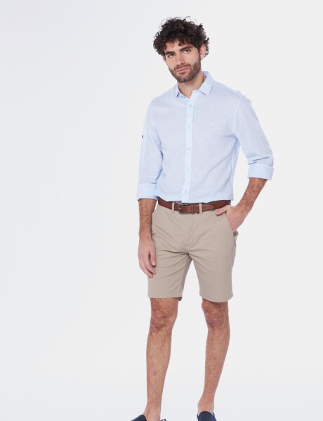 BERMUDA CLÁSICA CON SPANDEX Beige