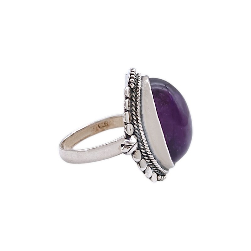 Anillo Oval-Plata 925-Piedra amatista imperial-AN3297 conpiedra