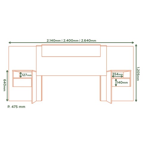 Respaldo y 2 Mesas de Luz Ajustables para Camas de 2 Plazas / Queen - Marruecos / Acanalado Respaldo y 2 Mesas de Luz Ajustables para Camas de 2 Plazas / Queen - Marruecos / Acanalado