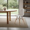 Silla Eames Lumax De Diseño Moderno Con Asiento Liso Y Patas De Madera Para Hogar Blanco