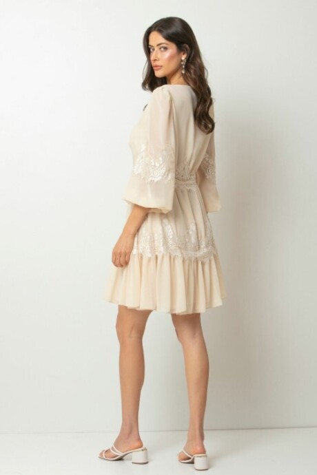 Vestido corto Pilar Beige