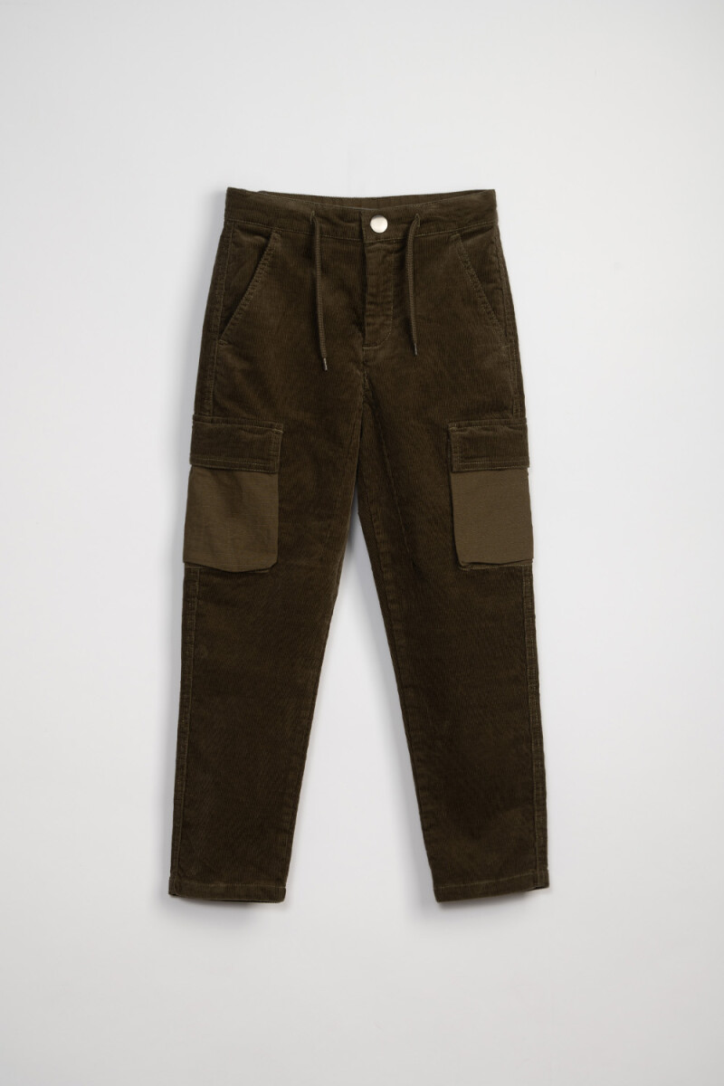 Pantalón cargo pana - Verde 