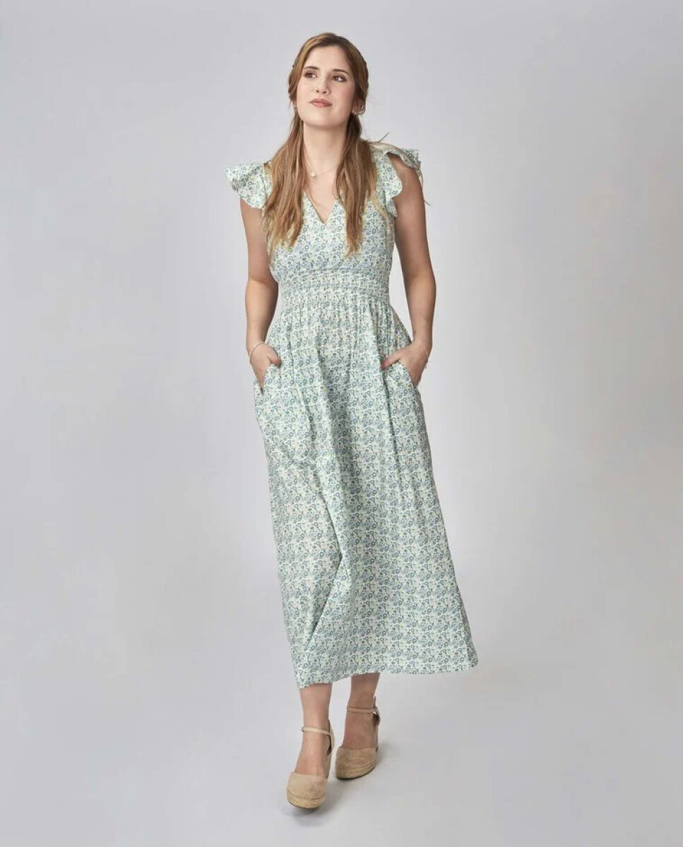 Vestido Estampado Flores - Gris 