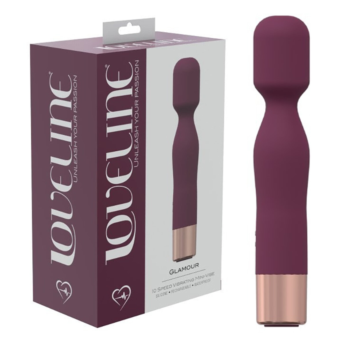 Mini Wand Vibrador Loveline Glamour - Rojo 