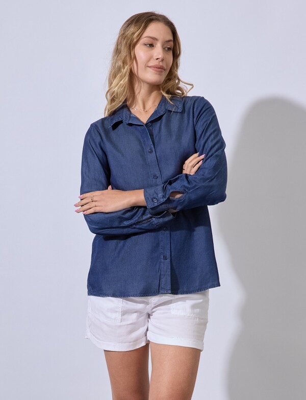 Camisa Tencel JEAN OSCURO