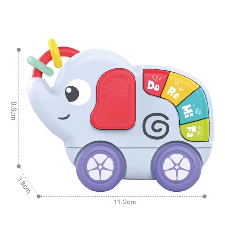 Piano Autito Elefante Musical Auto Juguete para Bebé Huanger Multicolor
