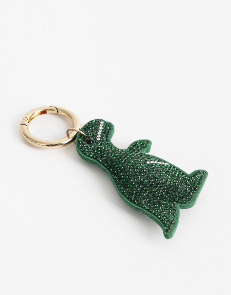 Llavero Strass Llavero Y Bag Charm Dinosaurio Strass - Verde Medio