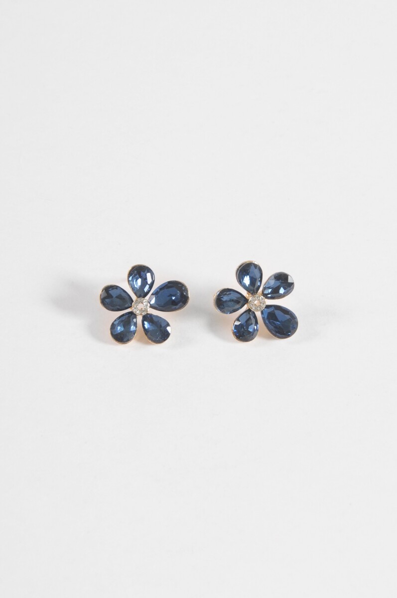 Caravanas pin flor - azul 
