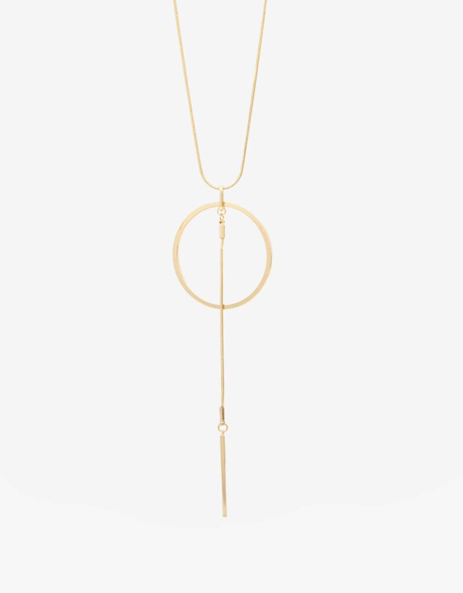 Collar Largo Con Anillo - Dorado 