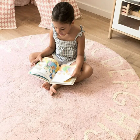 Alfombra circular abecedario 120 cm de diámetro Rosado