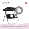 Hamaca Jardín Lumax con Toldo Hierro Exterior Negro