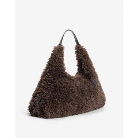 Cartera Saca Efecto Pelo Marron Chocolate