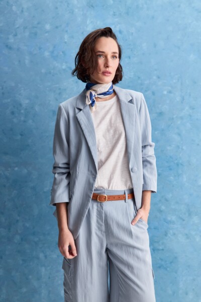 BLAZER TWIST Celeste Grisáceo