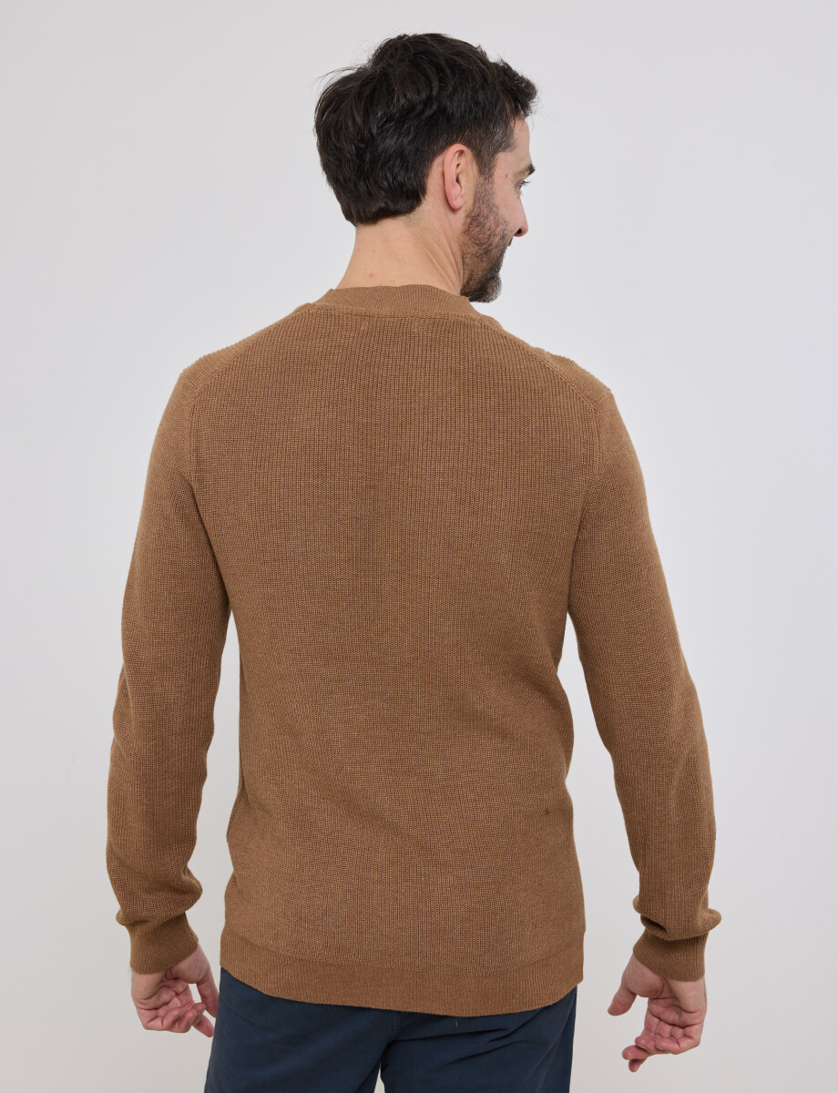 470657 SWEATER HARRINGTON LABEL Camel