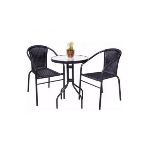 SET DE JARDIN MESA + 2 SILLAS RATTAN SINTETICO OCRE SET DE JARDIN MESA + 2 SILLAS RATTAN SINTETICO OCRE
