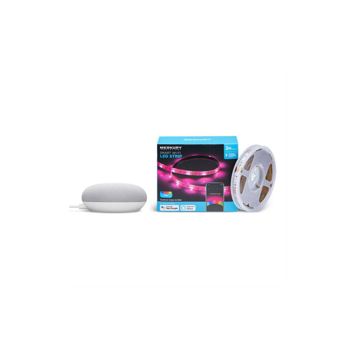 Google Nest Mini (2da Gen) + Wi-fi Led Strip Chalk 