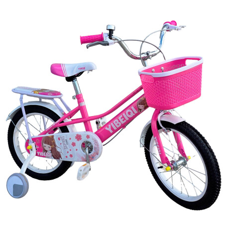 Bicicleta Paseo R16 Infantil Niña C/ Canasto y Accesorios Rosado