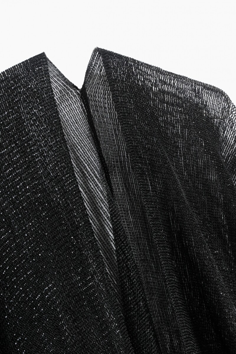 Ruana lurex party negro