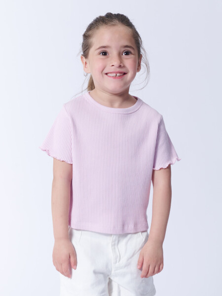 Remera manga corta rib Lila
