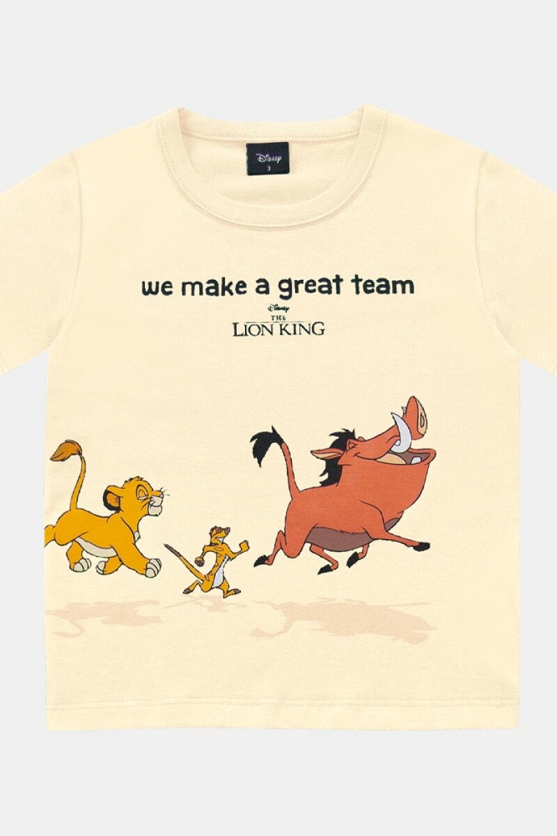 Remera con Diseño. Amarillo Manteca.