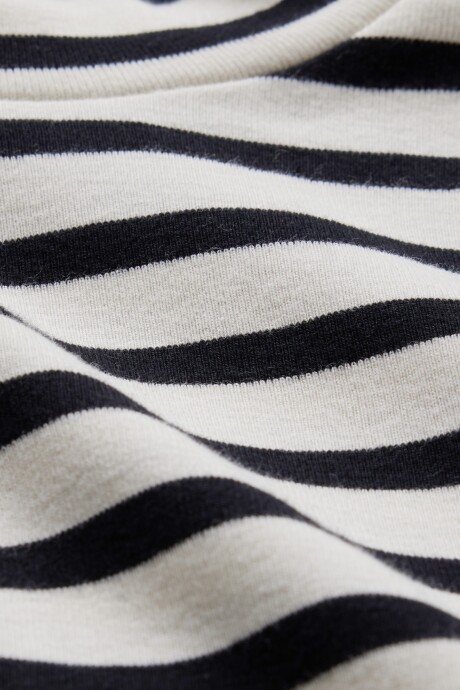 Remera Polera Niña Navy White Stripe