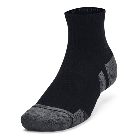 UA Performance Cotton 3p Qtr-WHT BLK-001
